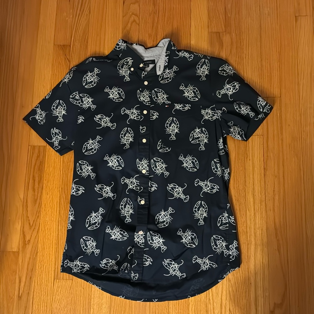 Tommy Hilfiger Short Sleeve Button down lobster shirt